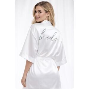 Rise And Bride! Satin Robe S/M White New In Bag
